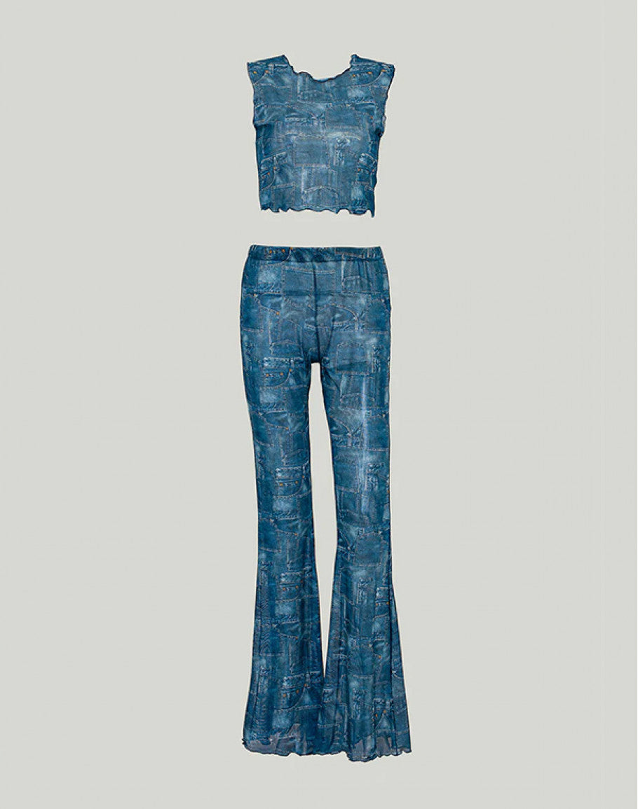 PARAMIDONNA мрежест сет BRITNEY DENIM BLUE, размер XS/S